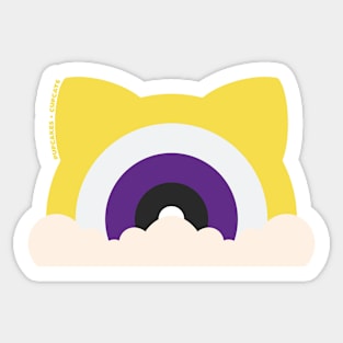 Non-Binary Pride Cat Ear Rainbow Sticker